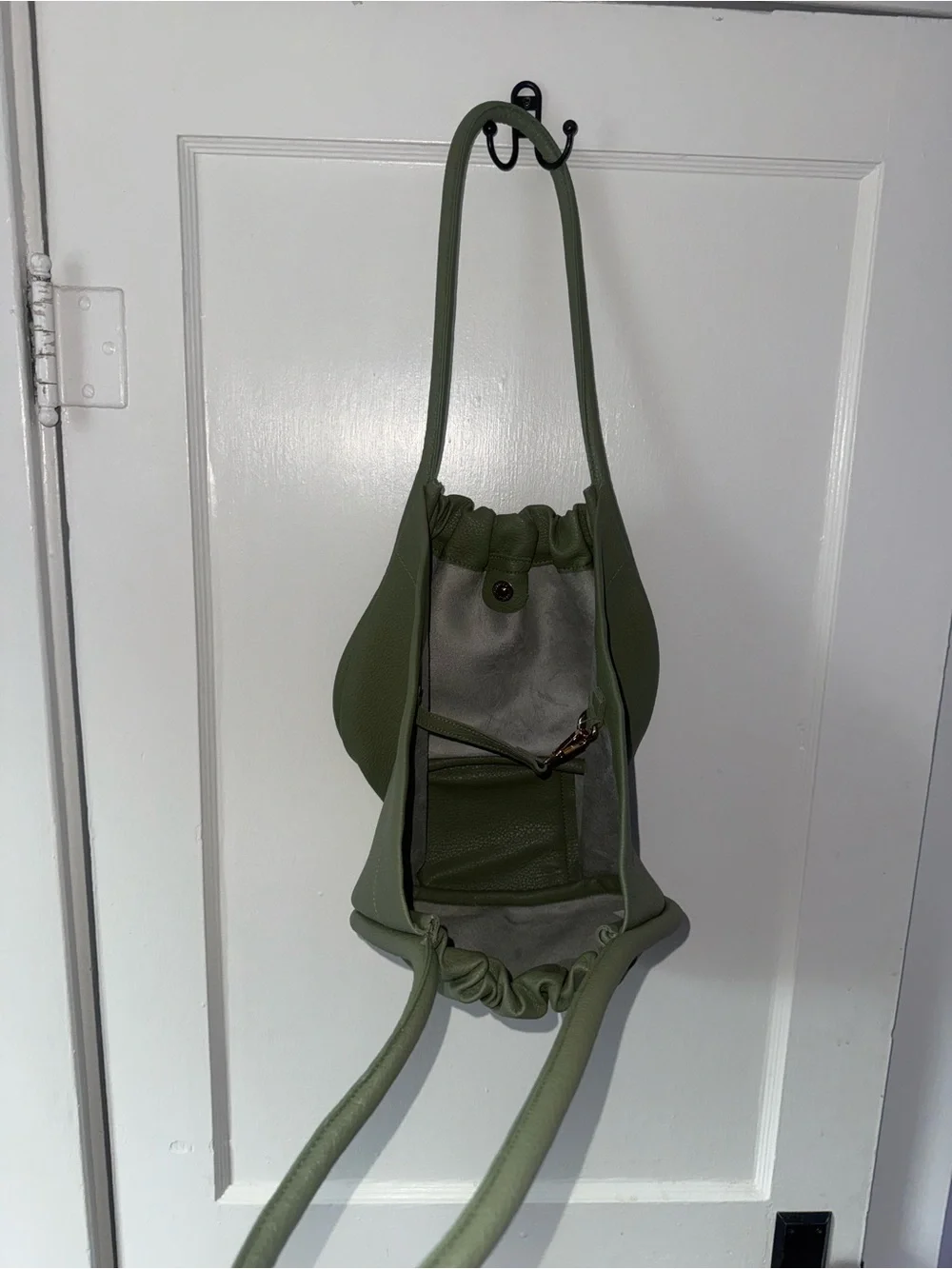 Olive Green Soft Leather Shoulder Bag